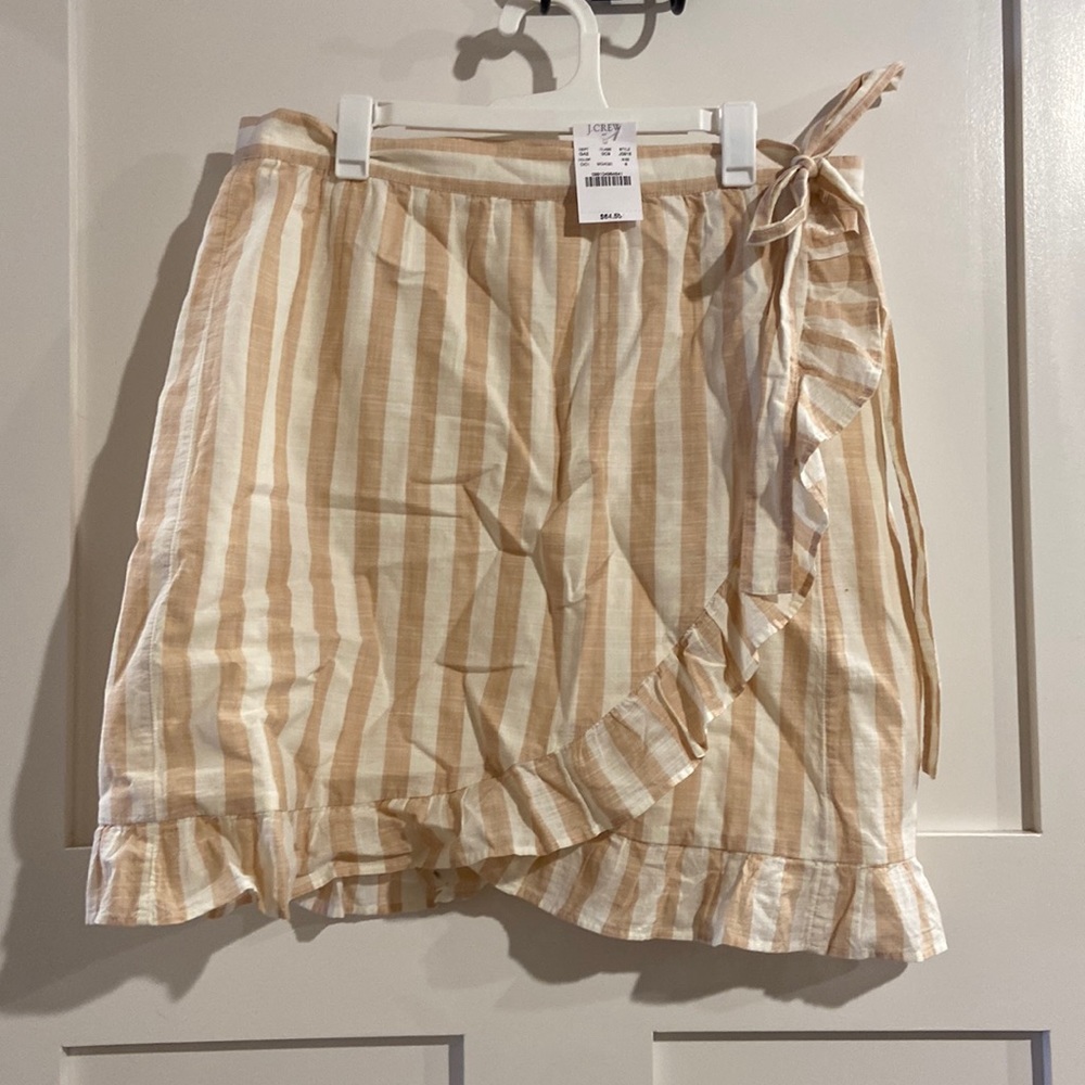 J. Crew striped wrap skirt size 8
